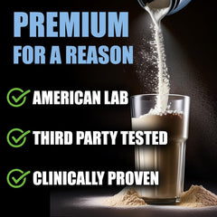Knowman Labs collagen powder dissolves easily in water for quick shakes.
