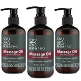 KOAPRO Arnica massage oil bottle ready for post-workout relief and muscle care