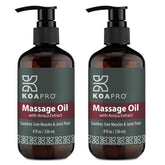 KOAPro Lavender massage oil bottle delivers calming aroma and smooth glide for full-body massage.