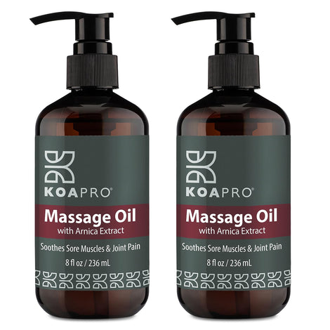 KOAPro Lavender massage oil bottle delivers calming aroma and smooth glide for full-body massage.