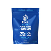 Koia Elite vanilla powder tub shows plant-based protein for recovery