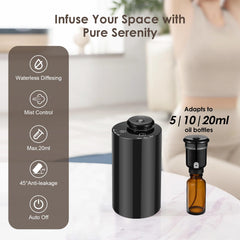 Compact KONCHILE diffuser shows cordless portability for car and desk.