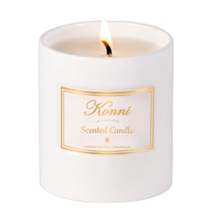 KONNI scented candle in pine-cypress jar for a bright natural fragrance in any room