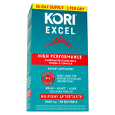 Kori Krill Excel bottle front shows the high absorption formula for daily wellness