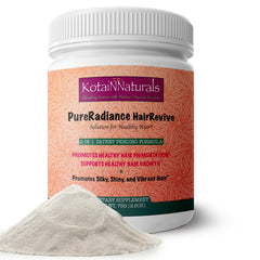 KotaiNNaturals PureRadiance hair growth illustration showing fuller, healthier hair