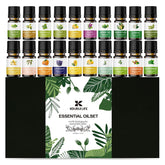 KOURUILIFE essential oils set shown with diffuser for ambient fragrance.