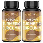 Kraftvoll liposomal turmeric softgels bottle with clear label for easy daily use.