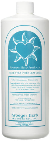 Kroeger Herb Aloe Vera Gel Inner Leaf bottle shows pure aloe for everyday comfort.