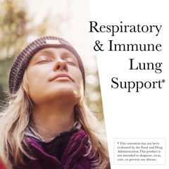 Kroeger Lung Formula capsules close-up; convenient daily capsules for breath comfort.
