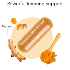 Close-up of the Kroeger Turmeric label emphasizes potency and clean, additive-free formulation.
