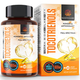 Kroppssund Tocotrienols 800mg bottle on a kitchen shelf for daily supplementation.