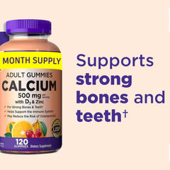 KS Calcium label supplement facts highlights calcium, D3, and zinc benefits.