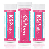 KSPtabs Very Berry effervescent tablet dissolving in water for hydration