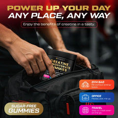 Kukaly strawberry flavored gummies highlight tasty on-the-go creatine intake.
