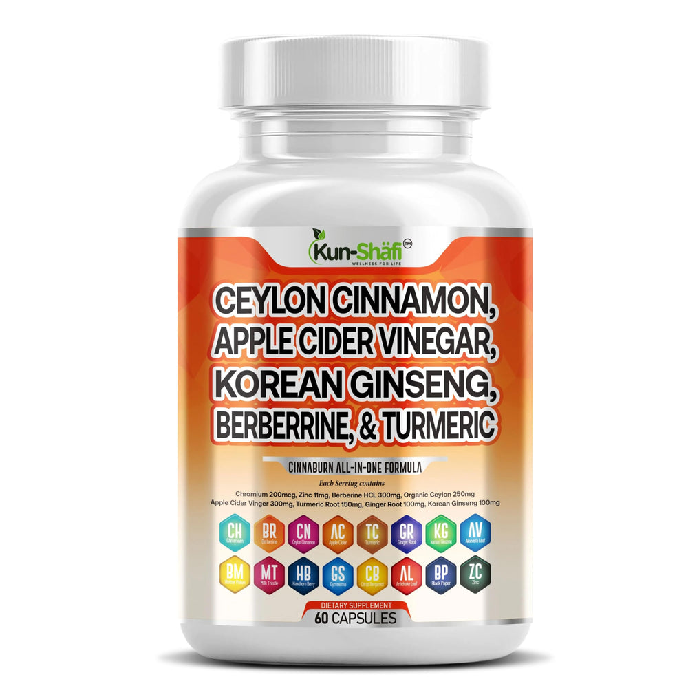 Kun Shafi Ceylon Cinnamon Complex bottle with capsules for daily wellness support