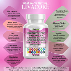 Close-up of Kun Shafi Milk Thistle Complex capsules and NAC ingredients