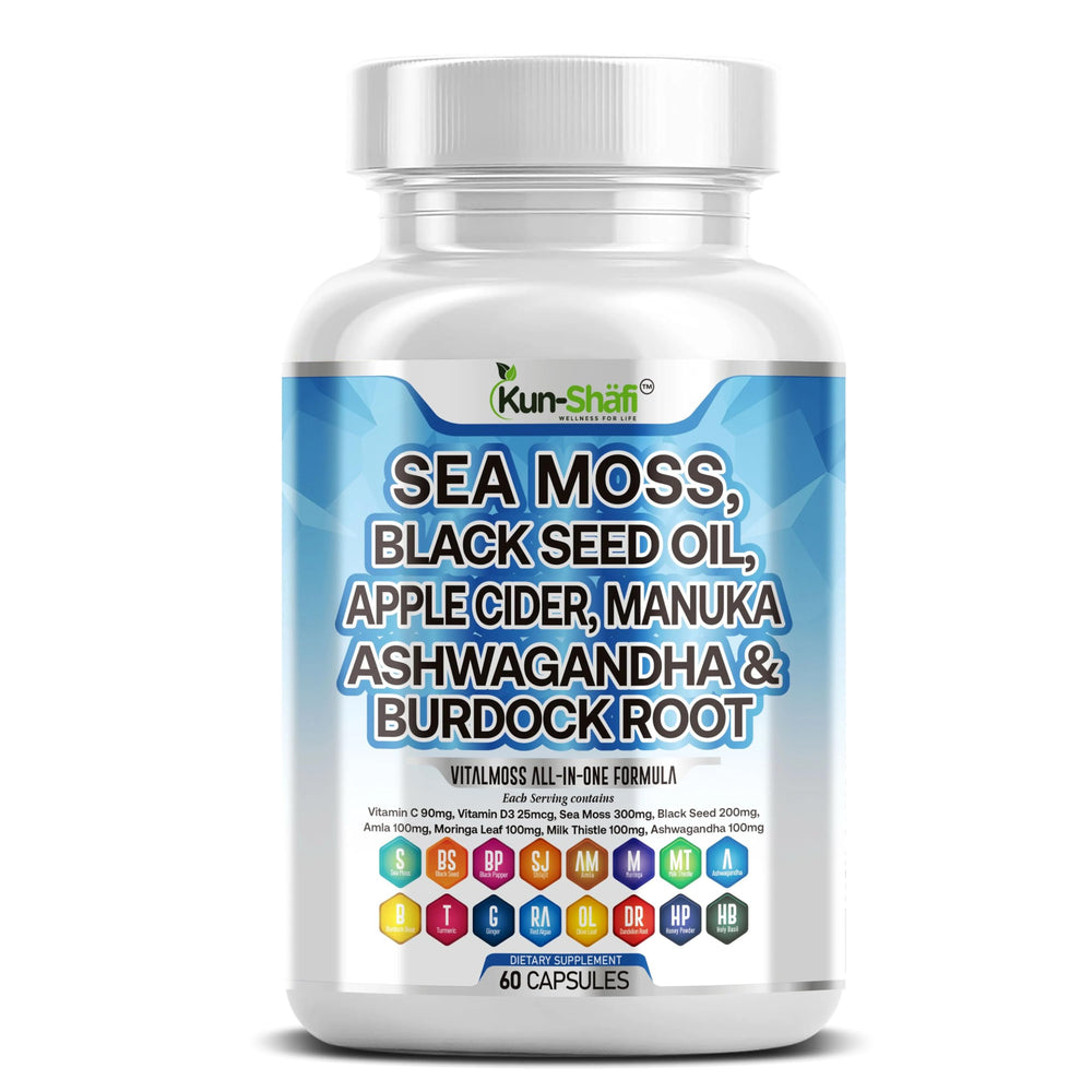Kun Shafi VitalMoss sea moss bottle for daily wellness support.