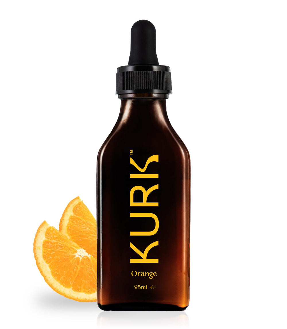 Kurk high-strength curcumin oil orange bottle demonstrates quick absorption in daily use.