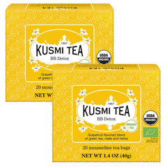 Kusmi Tea BB Detox boxes front view with 2x20 tea bags for easy use