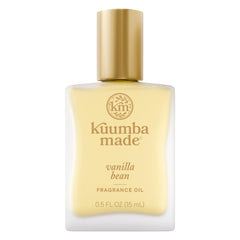 Kuumba Made Vanilla Bean fragrance oil bottle shows rich, long-lasting aroma for daily wear.