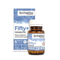 Kyo-Dophilus Fifty Plus bottle for daily gut balance.