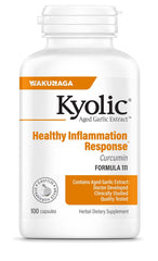 Kyolic Aged Garlic Extract Formula 111 bottle with odorless capsules for inflammation support.