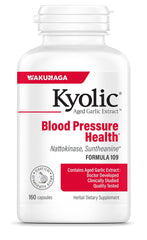 Kyolic Aged Garlic Formula 109 bottle front view, odorless formula for daily heart health support.