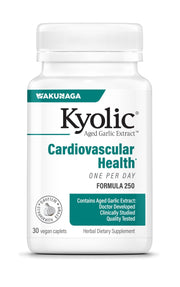 Kyolic Ajo Envejecido en botella de 30 cápsulas para apoyar la salud cardiovascular.