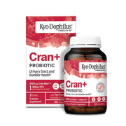 Kyolic Kyo-Dophilus Cran+ bottle front view with probiotic cranberry blend for urinary health.