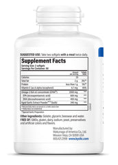Kyolic EPA Omega-3 softgels close-up highlighting omega-3 blend benefits.