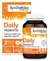 Kyolic Kyo-Dophilus daily probiotic bottle for convenient immune and digestive support.