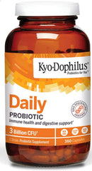 Kyolic Kyo-Dophilus daily probiotic bottle for digestive balance and on-the-go use.