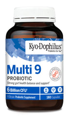 Close-up of Kyolic Kyo-Dophilus Multi 9 capsules ready for daily digestive support