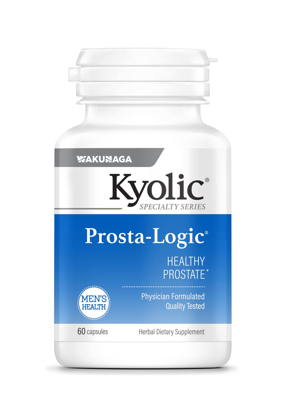 Kyolic Prosta-Logic bottle front featuring aged garlic blend for daily prostate support.