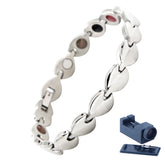 KYOSI magnetic bracelet for women with leaf silhouette, durable stainless steel for daily wear.