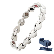 KYOSI magnetic bracelet for women with leaf silhouette, durable stainless steel for daily wear.