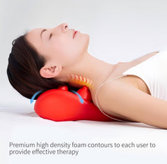 L-WASH neck pillow side view highlights contoured support for neck comfort and traction