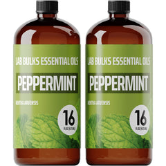 Lab Bulks Peppermint Oil 16oz bottle front view ideal for diffusers and room sprays