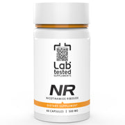 Lab Tested Supplements Nicotinamide Riboside Chloride bottle with 60 capsules for daily dosing.