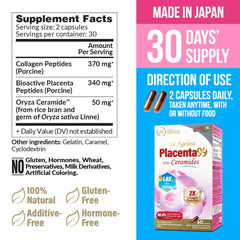 Close-up view of placenta extract nano content for potential skin renewal.