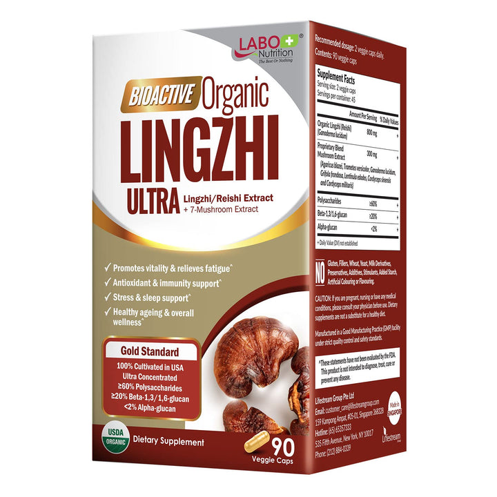 LABO Nutrition Bioactive Lingzhi Reishi Ultra bottle pour supports daily vitality