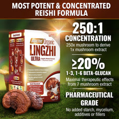 LABO Nutrition Bioactive Lingzhi Reishi Ultra label design shows USDA Organic certification