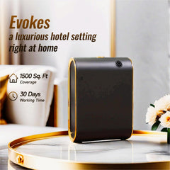 Lacidoll diffuser side view showing black and gold finish