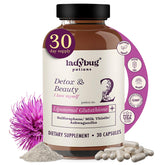 Ladybug Potions liposomal glutathione bottle closeup for enhanced absorption