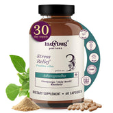 Ladybug Potions Organic Mood Pills bottle with capsules, highlighting mood support.