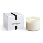 LAFCO New York 3-Wick Candle Feu de Bois in a 30 oz blown glass vessel for lasting ambiance.