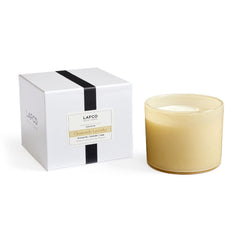 LAFCO New York Chamomile Lavender 3-Wick candle casts a balanced glow for enhanced ambiance