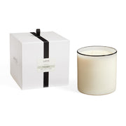 LAFCO New York Luxe Champagne 4-wick candle in glass vessel enhances ambiance