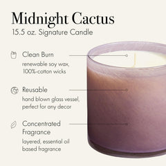 LAFCO New York Midnight Cactus glass vessel close-up highlights artisanal craftsmanship.