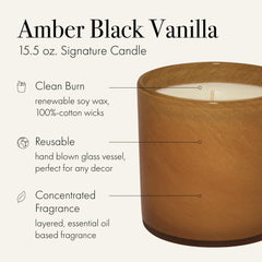 LAFCO New York Amber Black Vanilla close-up shows rich scent diffusion and depth